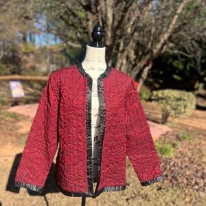 Alfred Dunner Elegant Red & Black Damask Print~  Size 14